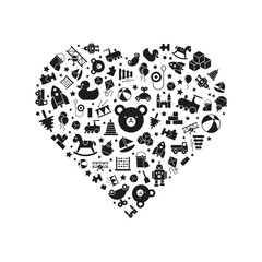 Toy heart vector illustration