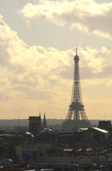 Fototapeta na wymiar Eiffel tower in distance
