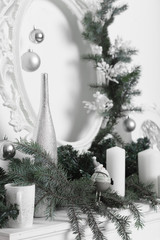 Christmas decoration in white and green