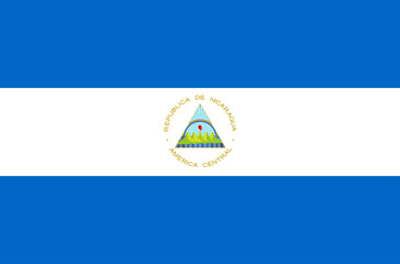eps 10 vector Nicaragua flag. Nicaraguans flat style flag with stripes and emblem