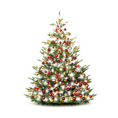 Festlich Geschmückter Weihnachtsbaum