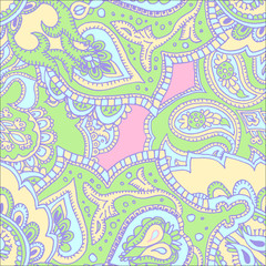 Paisley seamless pattern.Traditional ethnic pattern. Vector image. A template for a print fabric, wrapping paper, textiles.Limited Palette