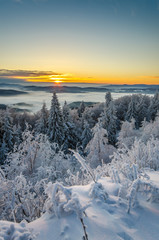 Wschód słońca na Jaworzynie Krynickiej 1114 m.n.p.m.Beskid Sądecki ,małopolska,Polska. © Adam Olszowski