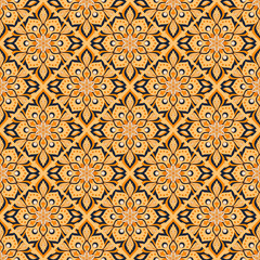 Seamless hand drawn mandala pattern.