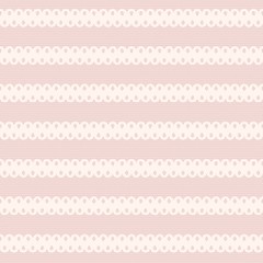 Seamless white lace pattern with horizontal stripes on pink back
