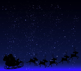 Santa Claus on a background of the starry night sky