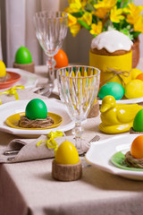 Happy Easter! Serving for the Easter table, in the yellow decor.