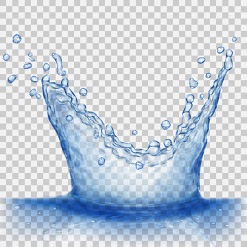 Transparent blue crown from splash of water