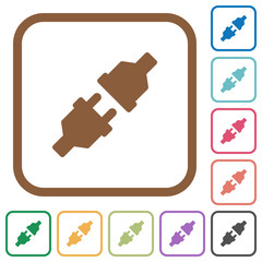 Unplugged power connectors simple icons