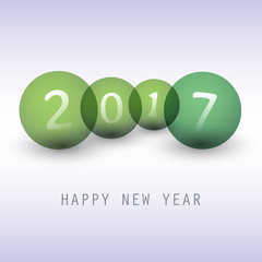  Best Wishes - Green Abstract Modern Style Happy New Year Greeting Card, Cover or Background, Creative Design Template - 2017