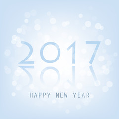  Best Wishes - Blue Abstract Modern Style Happy New Year Greeting Card, Cover or Background, Creative Design Template - 2017