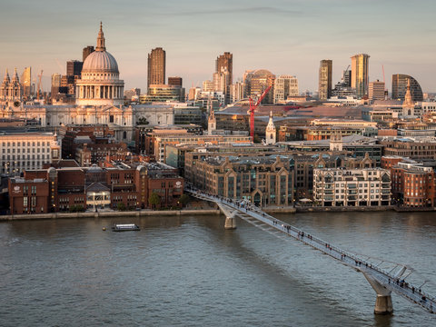 St. Paul's Cathedral and the River Thames at dusk