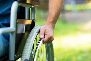 Man using his wheelchair