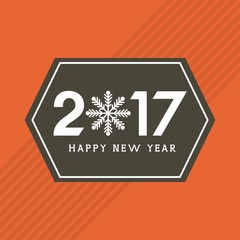 happy new year 2017  card with snowflake icon. colorful design. vector illustration