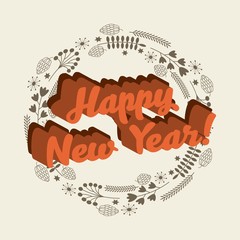 happy new year card. colorful design. vector illustration
