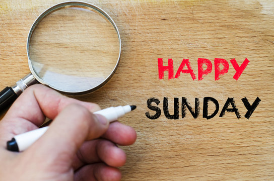 Happy sunday text concept
