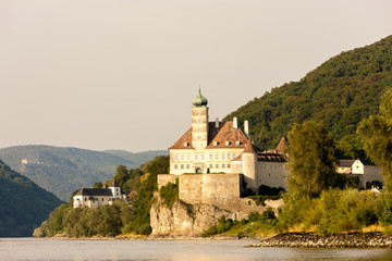 Fototapeta na wymiar Palace Schonbuhel on the Danube river, Lower Austria, Austria