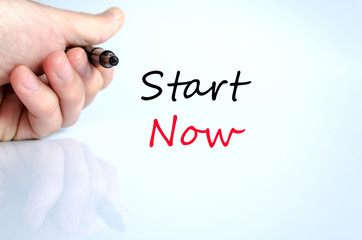 Start now text concept