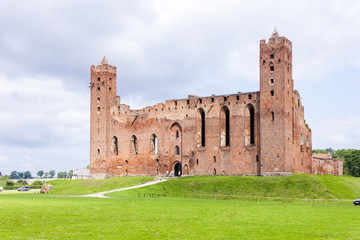 Fototapeta na wymiar ruins of castle in Radzyn Chelminski, Kuyavia-Pomerania, Poland