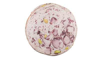 Isolate sliced pistachio ham