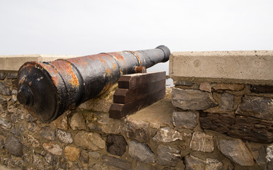 Ancient guns on a fortress wall