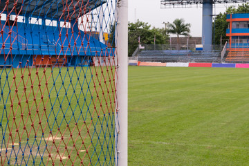 Football stadium and net of goal