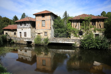 Fototapeta na wymiar Historic watermills in St. Leonard de Noblat in France