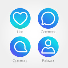 App Icon Template. Vector Gradient Fresh Color Set