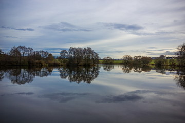 Fototapeta na wymiar Autumn lake in Czech Republic.