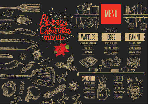 Christmas food menu restaurant.