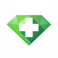 Obraz premium Isolated diamond with a pharmacy sign