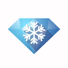 Isolated diamond with a snow flake