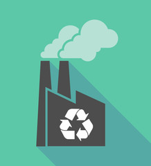 Factory icon with a recycle sign
