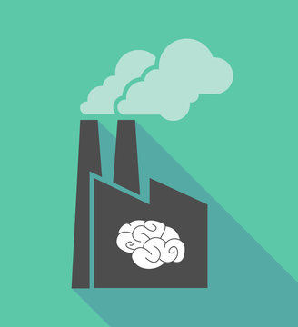 Factory icon with a brain