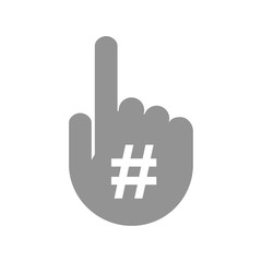 Isolated hand with a hash tag