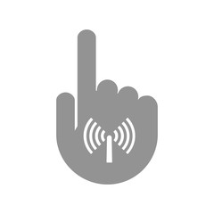 Isolated hand with an antenna
