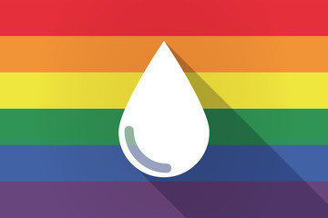 Long shadow lgbt flag with a blood drop