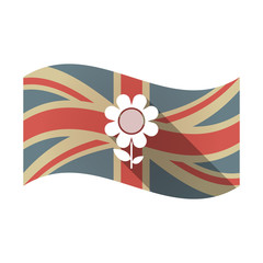 Isolated UK flag with a flower