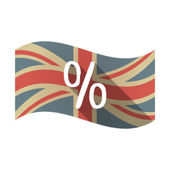Isolated UK flag with a discount sign