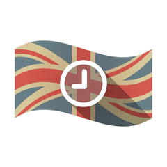 Isolated UK flag with a clock