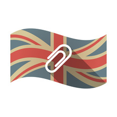 Isolated UK flag with a clip