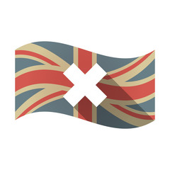 Isolated UK flag with an x sign