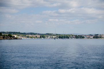 Obraz premium Aegean sea view from yacht