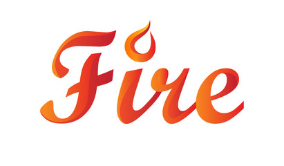Obraz premium fire word in gradient