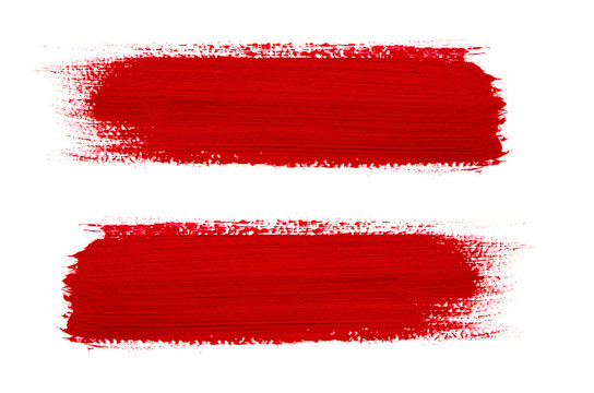 Red brush stroke isolated on grunge background