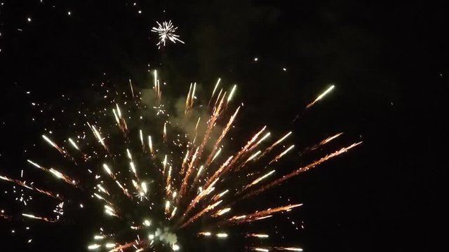 New Year fireworks on night sky