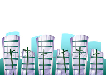 cartoon vector building background with separated layers for game art and animation game design asset in 2d graphic