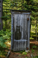 outhouse in the forest