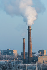 Fototapeta na wymiar Environmental pollution, industrial pipes.