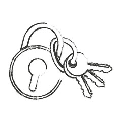 Padlock and key icon. Security system warning protection and danger theme. Isolated design. Vector illustration